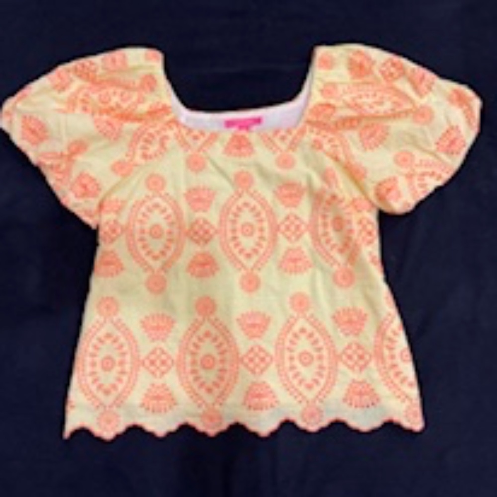 WORN ONCE! Adorable Lilly Pulitzer Lettie Eyelet Top, $158 Orig.